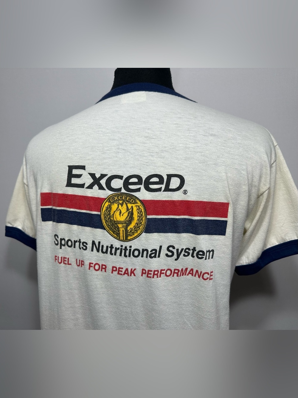 Vintage 80s Georgia Tech Sports Medicine Exceed 2-Sided Ringer T Shirt XL USA!